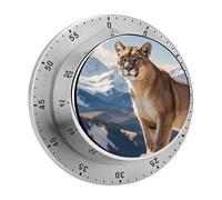 Panther & Mountain Lion Kitchen Timers for Cooking Chef Stainless Steel Timer Clock with Loud Alarm Mechanical 60 Minute Wind Up Timers No Batteries Required Manual Countdown Timer