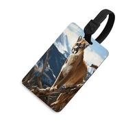 Panther Mountain Lion Luggage Tags for Suitcases Cute Suitcase Tag Privacy Cover ID Identifier Unique Name Tags for Travel Baggage Essentials Fashion Tag
