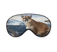 Panther Mountain Lion Sleep Mask Light Blocking Eye Cover Polyester Eye Mask with Elastic Strap Blindfold for Side Sleeper Sleeping Masks Face Hugging for Women Men Travel