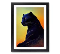 Panther Painting Impressionism Vol.1 Framed Print | A2 Black Framed Wall Art | Ready to Hang | Impressionist Animal Picture | Living Room Bedroom Lounge Office