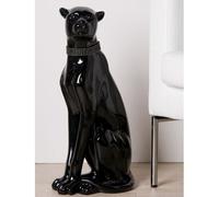 panther poly sculpture in shiny black with diamonds