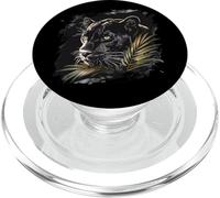 Panther Portrait Artwork Animal Print Drawing Panther Lover PopSockets PopGrip for MagSafe