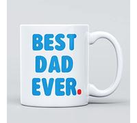 Panther Print Best Dad Father Ever Large Heavy Duty Ceramic Bold Blue Novelty Funny Coffee Mug, Cup for Daddy - Gift for Birthday, Christmas, Congratulations, Fathers Day