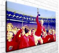 Panther Print Bobby Moore 1966 England World Cup Canvas Art - Framed Ready to Hang - Range of Sizes, 40in x 24in