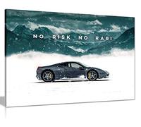 Panther Print, Canvas Wall Art, Beautiful Living Room Framed Art, Picture Prints for Walls, Inspirational and Motivational Design, No Risk, No Rari, Print for Special Occasions (12 x 8 Inch)