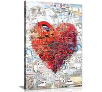 Panther Print, Canvas Wall Art, Framed Prints and Pictures for Bedroom Walls, Love London Collage, Print for Valentine's & Other Special Occasions (24x16 Inch)