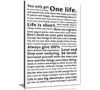 Panther Print, Canvas Wall Art, Pictures for Bedroom Walls, Framed Prints for Office and Hallway, Inspirational Quotes in Frames, Life Manifesto, Print for Special Occasions, White (18x12 Inch)