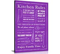 Panther Print, Canvas Wall Art, Pictures for Kitchen Walls, Artwork Prints and Accent for Dining Room, Kitchen Rules Framed Picture on Canvas, Print for Special Occasions, Purple (18 x 12 Inch)