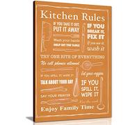 Panther Print, Canvas Wall Art, Pictures for Kitchen Walls, Artwork Prints and Accent for Dining Room, Kitchen Rules Framed Picture on Canvas, Print for Special Occasions, Orange (12 x 8 Inch)