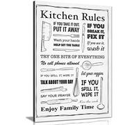 Panther Print, Canvas Wall Art, Pictures for Kitchen Walls, Artwork Prints and Accent for Dining Room, Kitchen Rules Framed Picture on Canvas, Print for Special Occasions, White (36 x 24 Inch)