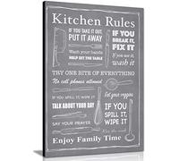 Panther Print, Canvas Wall Art, Pictures for Kitchen Walls, Artwork Prints and Accent for Dining Room, Kitchen Rules Framed Picture on Canvas, Print for Special Occasions, Grey (24 x 16 Inch)