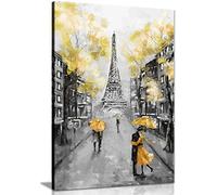 Panther Print, Canvas Wall Art, Quality Picture Prints, Popular Place, Yellow Black & White Paris, Print for Special Occasions (24x16 Inch)