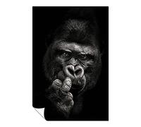 Panther Print Fine Art Prints Black Monochrome Gorilla Close Up Portrait Artistic Unframed Poster, Pictures for Home Walls, Bedroom, Living Room & Bathroom Decor 76x51cm (30x20in)