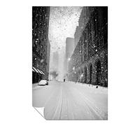 Panther Print Fine Art Prints Black & White New York street in Snow Blizzard Artistic Unframed Poster, Pictures for Home Walls, Bedroom, Living Room & Bathroom Decor 61x41cm (24x16in)