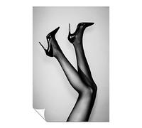 Panther Print Fine Art Prints Black & White Woman in High Heels shoes Artistic Unframed Poster, Pictures for Home Walls, Bedroom, Living Room & Bathroom Decor 91x61cm (36x24in)