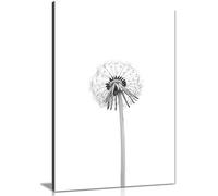 Panther Print Fine Art Prints Bright White Dandelion Backside Artistic Framed Canvas Print, Pictures for Home Walls, Bedroom, Living Room & Bathroom Decor 91x61cm (36x24in)