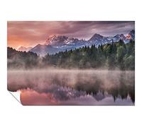 Panther Print Fine Art Prints Sunrise on Alps Mountain Reflection on Lake Artistic Unframed Poster, Pictures for Home Walls, Bedroom, Living Room & Bathroom Decor 91x61cm (36x24in)