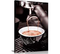 Panther Print Fine Art Prints The art of making Espresso Coffee Artistic Framed Canvas Print, Pictures for Home Walls, Bedroom, Living Room & Bathroom Decor 46x31cm (18x12in)