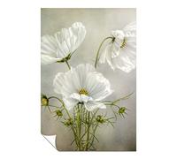 Panther Print Fine Art Prints White Cosmos flower Vintage Artistic Unframed Poster, Pictures for Home Walls, Bedroom, Living Room & Bathroom Decor 61x41cm (24x16in)