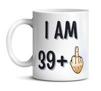 Panther Print I am 39+1-40 Year Old 40th Large Heavy Duty Ceramic Novelty Funny Coffee Mug, Cup for Men & Women, Girls & Boys - Gift for Birthday, Work, Boss, Colleague - Adult Present, Celebration