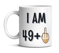 Panther Print I am 49+1-50 Year Old 50th Large Heavy Duty Ceramic Novelty Funny Coffee Mug, Cup for Men & Women, Girls & Boys - Gift for Birthday, Work, Boss, Colleague - Adult Present, Celebration