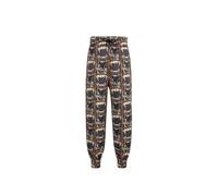 Panther-Print Joggers with Tiger Tooth Hardware- male- Roberto Cavalli- Sweatpants- Black- S- Trousers S