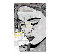 Panther Print Paper Girl Unframed Poster, Pictures for Home Walls, Bedroom, Living Room & Bathroom Decor 31x20cm (12x8in)