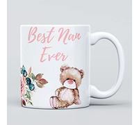 Panther Print Teddy Bear Best Nan Grandma Ever Large Heavy Duty Ceramic Novelty Funny Coffee Mug, Cup for Women, Girls & Females - Gift for Birthday, Christmas Mothers Day - Home Kitchen