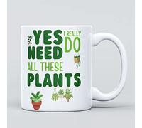 Panther Print Yes I Really Do Need All These Plants Large Heavy Duty Ceramic Novelty Funny Coffee Mug, Cup for Men & Women, Girls & Boys - Gift for Birthday, Christmas - Plant Lover Gardening Nature
