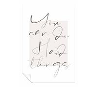 Panther Print You Can Do Hard Things Unframed Poster, Pictures for Home Walls, Bedroom, Living Room & Bathroom Decor 31x20cm (12x8in)