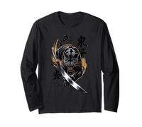 Panther Samurai Striking Design Long Sleeve T-Shirt