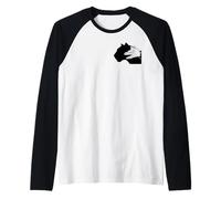 Panther Shadow Hand Tattoo Graphic - Dark Streetwear Animal Raglan Baseball Tee