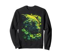 Panther Shamrocks Forest St Patricks Day Forestcore Animal Sweatshirt