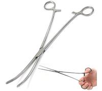 Panther Stainless Steel 4'' 6'' 8'' 10'' 12'' Straight or Curved Unhooking Pliers Line Cutters Sea Fly Carp Fishing Forceps (Curved, 10'')