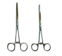 Panther Surgical Stainless Steel Set of 2 PCS Straight & Curved 6'' Unhooking Hook Remover Sea Carp Fly Line Cutter Fishing Pliers Forceps
