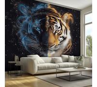 Panther Tiger Wallpaper for Walls - Fantasy Animal Wall Paper, Wild Animal Home Decor, Non-Woven Waterproof Print Wallpapers for Bedroom Living Room, Feature Walls Mural 450x315 cm - RvX126