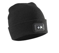 Panther Vision LED Hat Light - POWERCAP 2.5 USB Rechargeable LED Beanie Light Hat - Bright LEDs and IPX4 Water Resistance Gifts for Dad Father Men Husband Warm Knitted Cap - Black