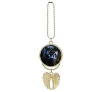 Panther with Blue Eyes Car Hanging Ornament Rear View Mirror Pendant Lucky Presents Hanging Ornament Funny Car Pendant for Office Auto Home Decoration Golden-Style