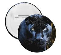 Panther With Blue Eyes Tinplate Badge Personalized Round Brooch Large Craft Button Suitable for Teachers, Nurses, Doctors, Staff, Party Gift Accessories, style, 1PCS