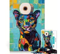Panther with Toilet Paper 1000 Piece Jigsaw Puzzle for Adults Logic Toy Relaxing Fun Design Assembly Santa Wish Gift (50x75cm)