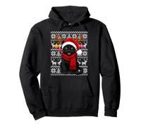 Panther Xmas Ugly Sweaters Festive Santa Panther Christmas Pullover Hoodie