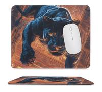 Panthers in The Library Mouse Pad Waterproof Ultra-Thin Non-Slip Rubber Base Square Mouse Mat Gaming Mousepad 9.8"x11.8"