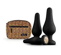 Panthra Buttplug Set Kesia - Silicone Buttplug Set for Beginners and Advanced Users - Anal Plug Set with 3 Different Sizes Incl. Matching Bag - Leopard Print Toys