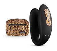 Panthra Couple Vibrator Zuna - The Perfect Vibrator for Couples - for Stimulation of the Penis, G-Spot and Clitoris - Wearable Vibrator Incl. Matching Fanny Pack - Leopard Print