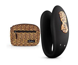 Panthra Couple Vibrator Zuna - The Perfect Vibrator for Couples - for Stimulation of the Penis, G-Spot and Clitoris - Wearable Vibrator Incl. Matching Fanny Pack - Leopard Print