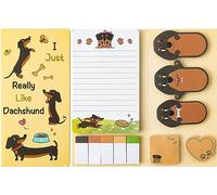 PANTIDE 550Sheet I Just Really Like Dachshund Sticky Notes Set Cute Dog Pet Self-Adhesive Writing Notepads Animal Tabs Page Markers for Kids Students Birthday Gift Back to School Reward Office Supply