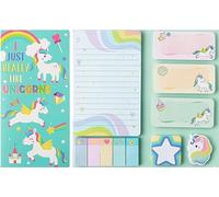 PANTIDE 550Sheet I Just Really Like Unicorns Sticky Notes Set Cute Unicorn Self-Adhesive Writing Notepads Animal Tabs Page Markers for Kids Students Birthday Gift Back to School Reward Office Supply