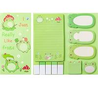 PANTIDE 550Sheets Frog Sticky Notes Set Cute Cartoon Self-Adhesive Writing Notepads Animal Tabs Page Markers for Office Clerks Students School Classroom Reward Birthday Party Gift Office Supplies