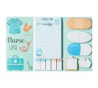 PANTIDE 550Sheets Nurse Day Sticky Notes Set Blue Orange Cartoon Medical Nurses Cap Writing Memo Self-Adhesive Notepads Page Markers for Hospital Office Supplies School Student Reward Birthday Gift