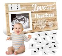 PANTIDE Baby Scan Photo Frames - First Ultrasound Sonogram Picture Frames 8x10 Pregnancy Announcement Gifts for Baby Boys Girls Wooden Countdown Newborn Baby Photo Frame Gift for Pregnant Mum Parents
